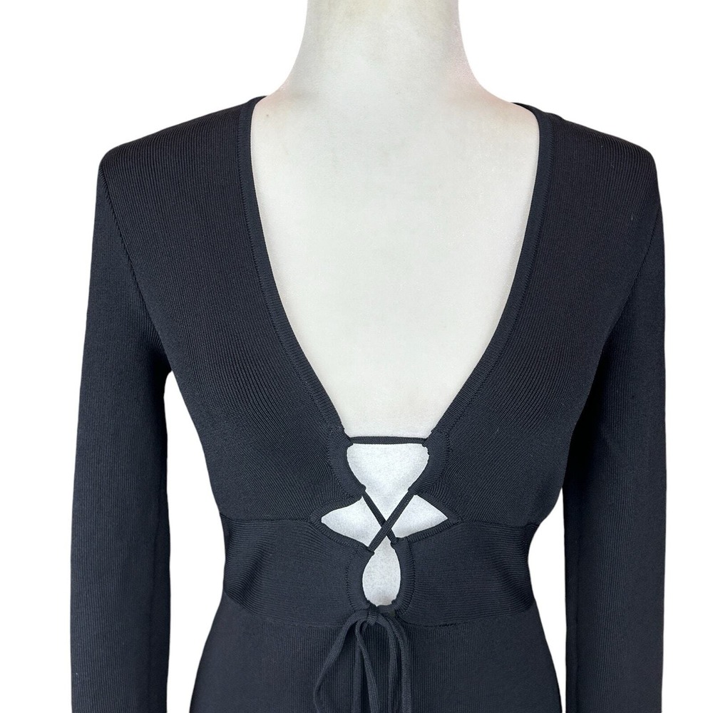 Significant Other Monica Dress 6 Black‎ Bodycon Cut Out Lace Up Mini Party LBD - Picture 4 of 11